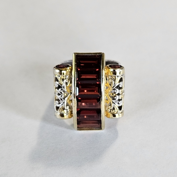 Genuine Red Tourmaline Gems En Vogue Ring Sz 7! - Picture 3 of 11